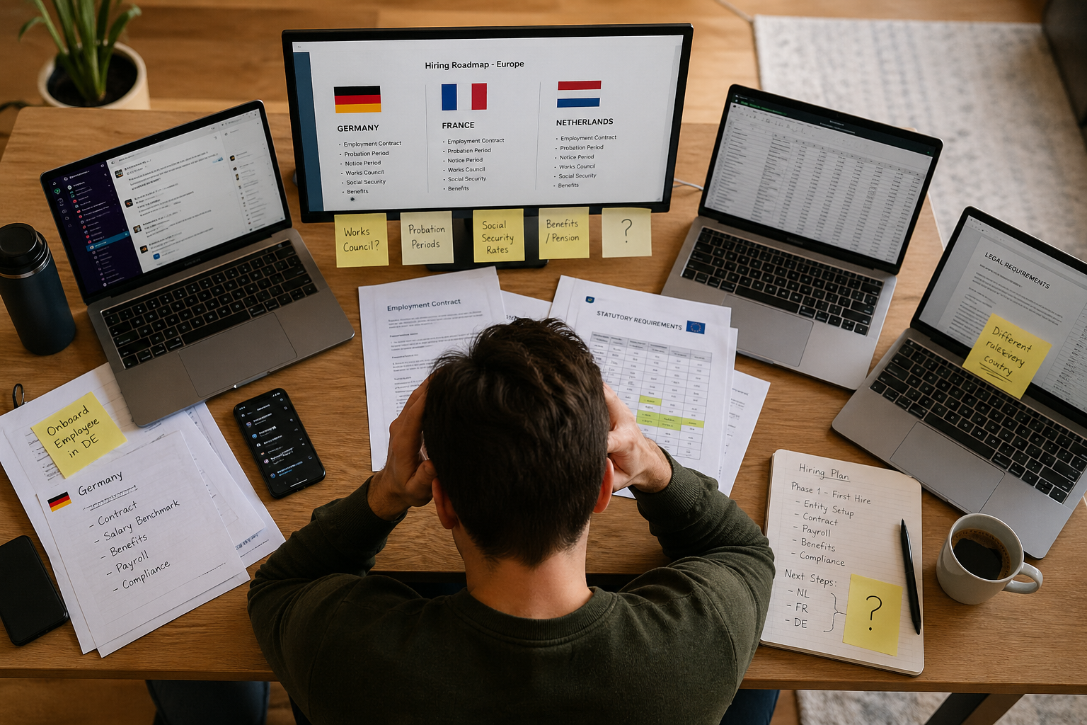 Managing complex hiring and HR compliance requirements across multiple European countries