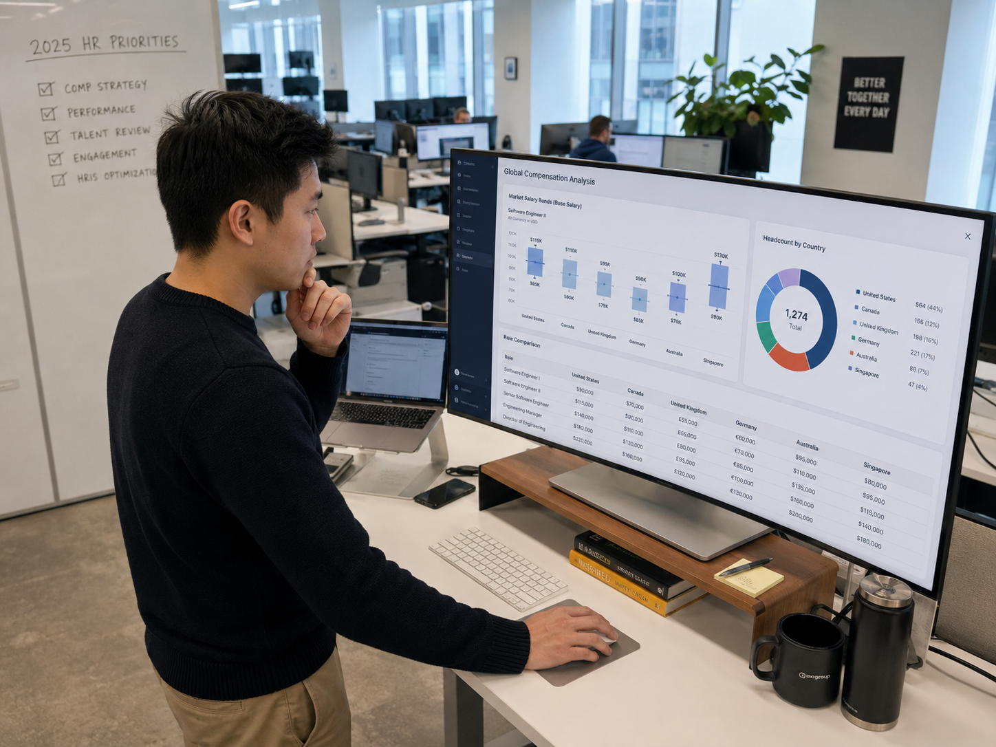 Reviewing compensation data across multiple European tech markets